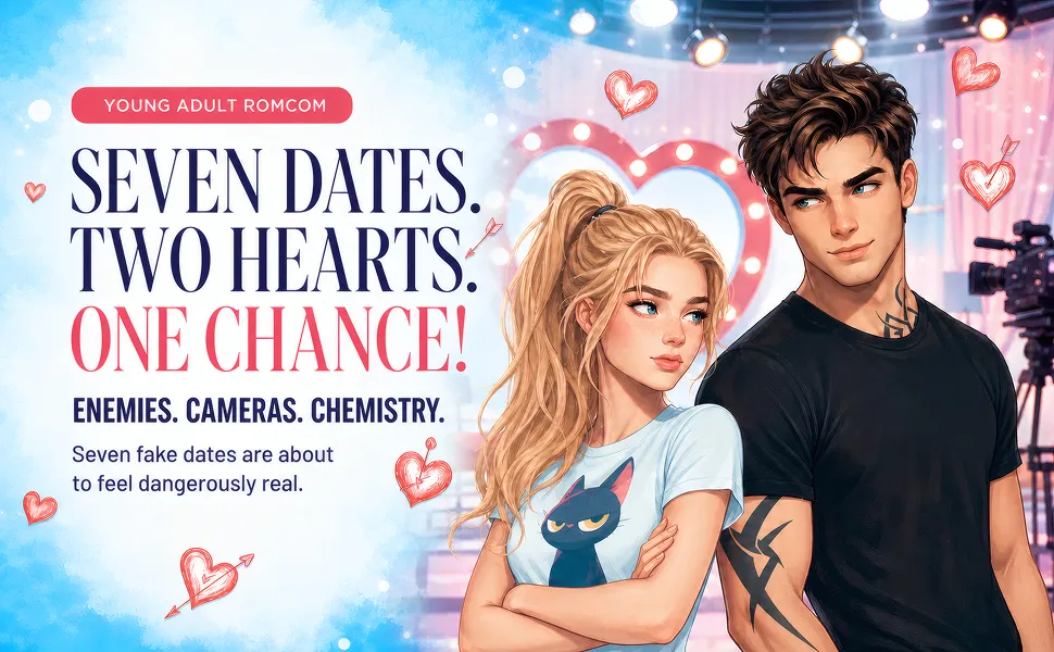 Seven Fake Dates! promotional artwork in English